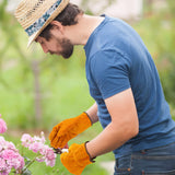 12 Pairs Leather Work Gloves Flexible Grip Gardening Construction Gloves Cowhide Thorn Proof Cut Resistant