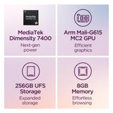 Lenovo Tab Plus Gen 2 - Entertainment Tablet and Clear Case - 12.1″ 2.5K IPS Touch Display - 120Hz - MediaTek Dimensity 7400 CPU - 8GB Memory - 256GB UFS Storage - Integrated Arm Mali-G615 MC2 GPU