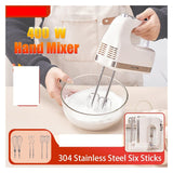 400W Hand Mixer with Electronic Control, 304 Stainless Steel 6-Rod Set & Storage Base - Heavy Duty Electric Kitchen Blender for Baking, Whipping, Mixingr