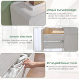 Standifurno White Dressers of 9 Drawers, Chest Dresser with Deep Drawers, Modern Dresser Closet for Bedroom, Curved Drawer with Large Storage, 57’’ Wide.