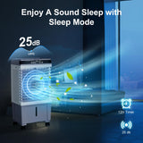 Uthfy 1800 CFM Evaporative Air Cooler, 3-IN-1 Swamp Cooler Air Conditioner with Copper Motor, 5.3 Gallon Water Tank, 6 Ice Packs, 12H Timer, 120°Oscillation, Cooling Fan for Bedroom, Office, Garage