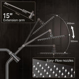 Veken All Metal 10" Oil Rubbed Bronze Shower Head with Handheld, Luxurious Square Double Rain Shower Heads with Power-wash Hand Held, Dual High Pressure Detachable Rainfall Showerhead,Bathroom Upgrade