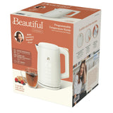 Electric Kettle 1.7L 1500W with Touch-Activated Display, Programmable Temperature Control, 4 Preset Tea Settings, Auto Shut-Off, 360° Base (White Icing)
