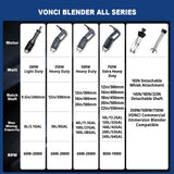 VONCI 500W Commercial Immersion Blender, 16" SUS 304 Removable Shaft, Heavy Duty Power Hand Mixer with Variable Speed 6000-20000RPM, Professional Electric Stick Blender for Restaurant Kitchen Use.