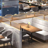 Striped Metal Tempered Dividers for Dining Areas, Restaurant Booths, Hotel Bar Countertops, Office Partitions - Low Fence Privacy Panels for Enhanced Space Separation
