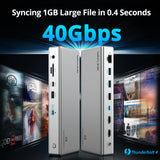 Thunderbolt Certified, Driverless Laptop Docking Station with 4K HDMI Dual Monitor or Single 8K for Windows or Mac