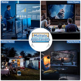 Projector Screen with Stand 120 Inch, 16:9 4K HD Portable Projector Screen Indoor Outdoor, Foldable Wrinkle-Free Movie Screen 160° Front Rear Projection Screen with Carry Bag for Home Movie