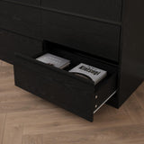 Bobve 70.9” Dresser for Bedroom with 9 Drawers, Large Modern Chest of Drawers with Deep Drawers, Wide Double Dresser Handle Free, Storage Organizer for Bedroom, Living Room, Hallway (Black)