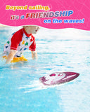 Fullware Spider Hero RC Boat, 2.4GHz Remote Control Boat with LED Lights for Kids, Pool Toy with 2 Rechargeable Batteries, Spray Function, and Low Battery Alarm for Boys & Girls (Spider Girl)