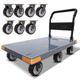 Push Cart, Folding Mobile Platform Trolley,Thickened and Reinforced, 360° Swivel Wheels,