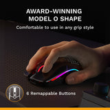 GLORIOUS Model O Classic Wireless PC Gaming Mouse - Low Latency, 19k DPI Sensor, Lightweight Honeycomb 69g, Customizable RGB, 100M Click Mechanical Switches, Programmable Buttons - Black