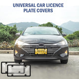 License Plate Covers, 2 Pack License Plate Protector and Frames Combo, Plastic Car Front/Rear License Plate Covers ith Screws Caps, Universal Car Accessories for Most Cars