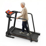 Lastforever Walking Treadmill with Extra-Long Safety Handrails, Home Recovery Fitness Exercise Machine for Elder, Senior Treadmills for Home, Heart Rate Monitor, LED Display, 310 lbs Capacity