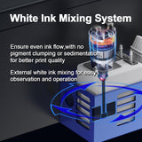 DXZ A4 DTF Printer with XP600 Printhead,2X Fast Printing Speed,Film Cutter,White Ink Stirring System,2-Year Ink Supply (Printer+Oven+Heat Press)