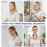 Owlprince Posture Corrector for Neck & Cervical Spine Alignment - Memory Foam Support for Pain Relief, Tech Neck, 360° Adjustable Neck Collar, (White, Large)