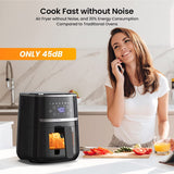 Adoolla Air Fryer Oven 5 Qt Large Oil Free Touch Screen 1500W Mini Oven Combo with 7 Accessories, One-Touch Digital Controls, Nonstick Silicone Liner