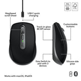 Logitech MX Anywhere 3S Mac Compact Wireless Mouse 8K DPI - Space Grey