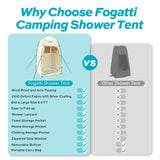 FOGATTI Portable Camping Shower Tent with Floor, 6.9 FT Extra Tall Shelter with 3 Internal Pockets and Carry Bag, Outdoor Privacy Tent for Shower Changing Dressing, Wind-Proof, Oversize, Easy Set Up