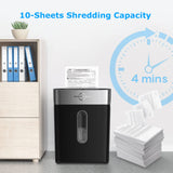 10-Sheet Cross Cut Paper Shredder and 50 Pack Lubricant Sheets BONSEN