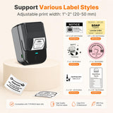 TYPONOS PM240 Label Maker Machine, Black, 3 Rolls with 50x30mm White Labels