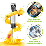Bonsenkitchen Immersion Blender Handheld with Food Processor, 20 Speeds Hand Blender with Turbo Mode, Stainless Steel Blade, Egg Whisk, Beaker