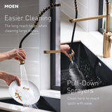 Moen Align Matte Black Motionsense Wave Sensor Touchless One-Handle High Arc Spring Pre-Rinse Pulldown Kitchen Faucet with Sprayer, Kitchen Sink Faucet for Bar, Farmhouse, Commercial, 5923EWBL