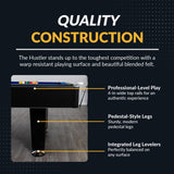 Hathaway Hustler 8ft Pool Table for Game Room – Billiard Table with Poly-Coated Playfield, Ball Return System, Leg Levelers – Includes Cues, Pool Balls, Chalk, Triangle, Brush – Black & Blue