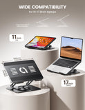 Adjustable Laptop Stand for Desk - 360 Rotating Base Ergonomic Computer Stand