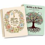 2PCS Christian Coloring Books by Puraesla - Bible Verse Scripture Inspirational Spiral Bound Coloring Pages for Women, Adults, Kids & Teens | Faith-Based Relaxation & Devotional Art Gift
