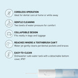 Panasonic Water Flosser for Travel, Cordless Portable Oral Irrigator with Two Water Pressure Settings, Collapsible Water Tank - EW-DJ11-A