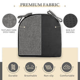 Wellsin Chair Cushions for Dining Chairs 6 Pack - Kitchen Chair Cushions with Ties and Non-Slip Backing