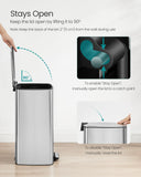 Kitchen Trash Can, 8-Gallon (30 L) Trash Bin, Stainless Steel Garbage Can