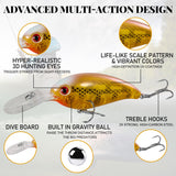 YONGZHI Fishing Lures Shallow Deep Diving Swimbait Crankbait Fishing Wobble Multi Jointed Hard Baits for Bass Trout Freshwater and Saltwater 8PCS