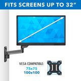 Mount-It Computer Monitor Wall Mount, Gas Spring Arm, Full Motion