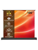 Acmejm 100" Matte White Motorized Floor Rising Projector Screen for Long/Standard UST Throw Projector,Movie Screen for Home Theater,Motorized Projector Screen 4K/8K Ultra HD