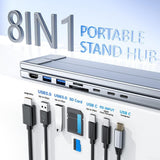 Laptop Stand with Docking Station 8 In 1 Ventilated Cooling Tablet Stand