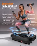 Vibration Plate Exercise Machine for Weight Loss and Lymphatic Drainage - 330lb Vibrating Platform for Home Gym Workout, Full Body Shaker Pilates Equipment with 2 Bands for Women and Men - Matte Black