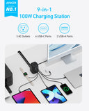 Anker Charging Station (100W), 9-in-1 USB C Power Strip with 300J Surge Protection, for iPhone 15 and MacBook Anker