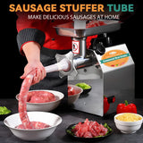 Commercial Meat Grinder, Electric Meat Grinding Machine, Heavy Duty Industrial Meat Mincer, Sausage Stuffer Grinding Plates Stuffing Tubes Newhai