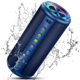 Portable Bluetooth Speaker, Bluetooth 5.4 Wireless Speaker with 20W HD Loud Stereo Sound, 20H Playtime, IP7 Waterproof, LED Lights, TWS Pairing, Built-in Mic, for Outdoor, Party, Home, Gift, Blue