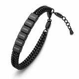 Soleus Personalized Stainless Steel Bracelet for Men - Custom Black Friendship Bracelets, Christmas Gift for Him, Boyfriend, Father, Husband, Grandpa, Birthday, Anniversary, Groomsmen Gifts