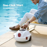 VONKO P10 Cordless Robotic Pool Cleaner, 100-Min Runtime, Pool Vacuum for Above Ground Pool & Flat Inground Pool, Automatic Self-Parking, Easy Debris Removal, White