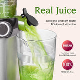 Anybear Cold Press Juicer 200W Masticating Slow Juicer 4.3" Large Feed Chute Fit Whole Fruits Vegetables | Upgraded Auger | Tritan Material | BPA Free | Juice Recipes (Argent Gray)