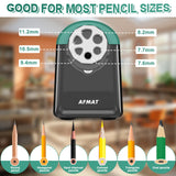 AFMAT 6 Holes Pencil Sharpener for 6-11mm Pencils and Electric Pencil Sharpener for 6-12mm Pencils, 2 Pack