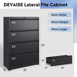 4 Drawer Lateral File Cabinet with Lock, Metal Filing Cabinets for Home Office