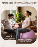 Trideer Pregnancy Birthing Ball, 1.7mm Extra Thick Yoga Ball for Maternity, Labor, Physio, Recovery, Exercise Guide & Daily Comfort Tips for All Trimesters, 1000LB Anti-Burst Non-Slip Stability Ball