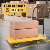 Foldable Heavy Duty Push cart, 660 lbs Dolly with Swivel Wheels for Home