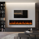 50 inch Electric Fireplace, Ultra-Thin Electric Fireplace Inserts, Ultra-Narrow Frame, Wall Mounted and Recessed Fireplace, Log & Crystal, Touch Screen & Remote Control, 1500W