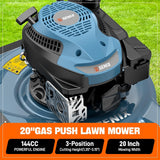 SENIX 17-Inch 26.5 cc Gas Weed Wacker, 20-Inch 144 cc 4-Cycle Gas Lawn Mower, 26.5cc Gas Leaf Blower and 16" Corded Chainsaw Kit