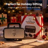 Upgraded 3-in-1 Belgian Waffle Maker 1200W, Breakfast Sandwich Maker & Waffle Iron with Removable Nonstick Plates, 5-Gear Temperature Control